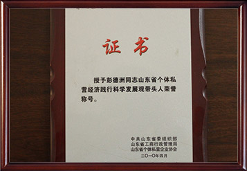 2008年山東省個體私營經(jīng)濟(jì)踐行科學(xué)發(fā)展觀帶頭人